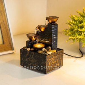 USB Powered LED Feng Shui Tabletop Fountain with Decorative Stones