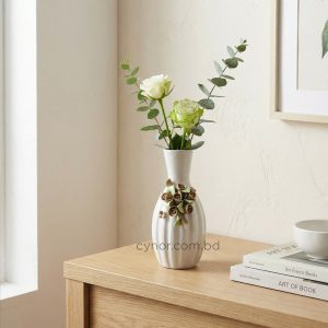 Porcelain Ceramic Vase with Floral Design