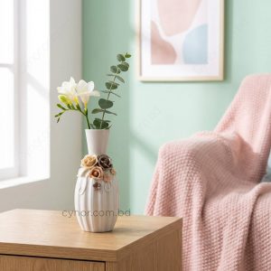 Porcelain Ceramic Vase with Floral Design