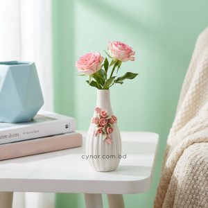 Ceramic Porcelain Vase with Floral Design