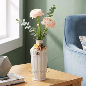 Ceramic Porcelain Vase with Floral Design