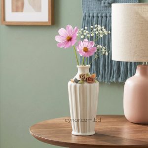 Ceramic Porcelain Vase with Floral Design