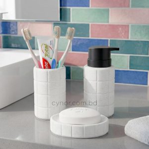 Porcelain Ceramic 3 Piece Bathroom Accessory Set White