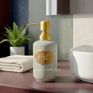 Porcelain Ceramic Soap, Shampoo and Lotion Dispenser Sage Ash