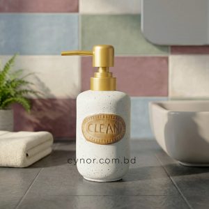 Porcelain Ceramic Soap, Shampoo and Lotion Dispenser White