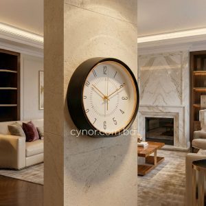 High Quality Black and Rose Gold Metal Wall Clock Glass Dial