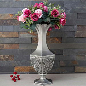 Luxury Vintage Hexangular Metal Flower Vase