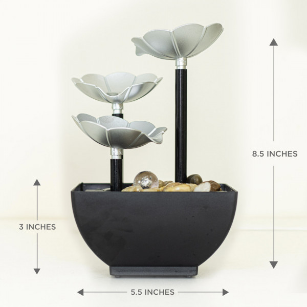 HD241-Silver-USB-Powered-Small-Size-LED-Waterfall-Fountain-Feng-Shui-Tabletop-Decor-with-Decorative-Stones-3