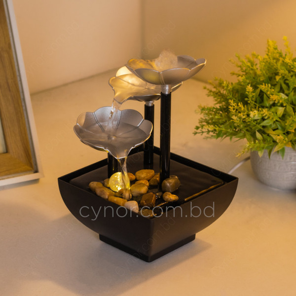 HD241-Silver-USB-Powered-Small-Size-LED-Waterfall-Fountain-Feng-Shui-Tabletop-Decor-with-Decorative-Stones-4