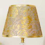 TL368-Golden Color Metal Body Table Lamp with Crystal Design and Rose Pattern Texture Plastic Shade (8)