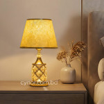TL370-Golden-Color-Metal-Body-Table-Lamp-with-Crystal-Stone-Design-and-Floral-Pattern-Texture-Plastic-Shade-(9)