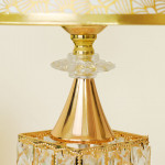 TL373-Golden Color Metal Body Table Lamp with Crystal Stone Design and Geometric Pattern Texture Plastic Shade (7)