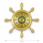 WC743-Nautical Design Wall Clock Glass Dial Golden Fiber Body (3)