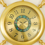 WC743-Nautical Design Wall Clock Glass Dial Golden Fiber Body (5)