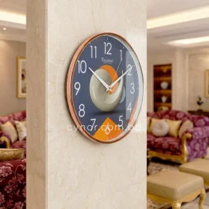 Modern Minimalist Geometric Wall Clock with Glass Dial and Fiber Frame