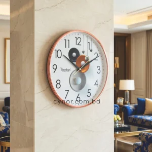 Modern 3D-Effect Floating Orb Wall Clock with Glass Dial and Fiber Frame