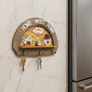Wooden Key Holder Home Sweet Home Wall Mounted Key Hanger