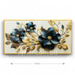 WR680-3-Abstract Floral Wall Art Frame with Resin Stone Design and Aluminium Frame (3)