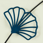 WR682-4-Metal Body Black, White, Golden, Blue Color Aquatic Leaf and Flower Design Wall Decor (6)