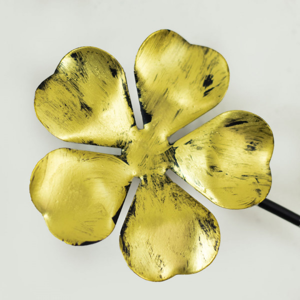 WR682-4-Metal Body Black, White, Golden, Blue Color Aquatic Leaf and Flower Design Wall Decor (7)