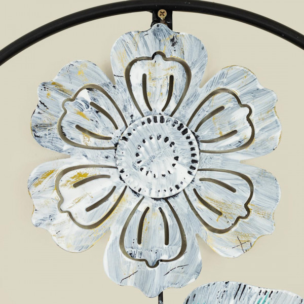 WR682-8-Metal Wall Decor with Ash and Green Color Texture Aquatic Leaf Design (3)