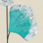 WR682-8-Metal Wall Decor with Ash and Green Color Texture Aquatic Leaf Design (4)